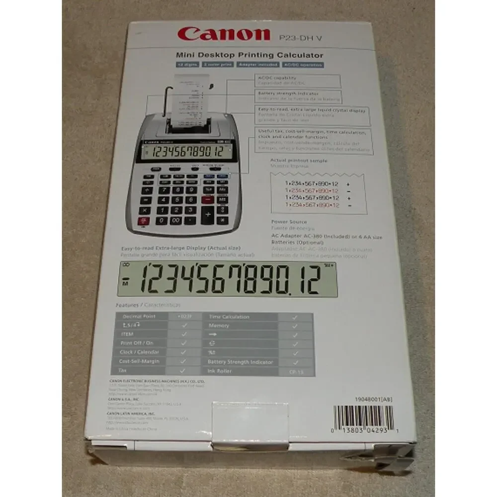 Canon P23-DH V Mini Desktop Printing Calculator New Open Box